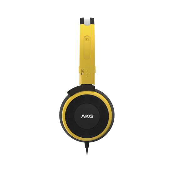 Y 30 - Yellow - Stylish, uncomplicated, foldable headphones with 1 button universal remote/mic - Detailshot 2