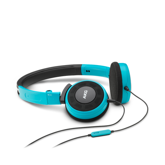 Y 30 - Teal - Stylish, uncomplicated, foldable headphones with 1 button universal remote/mic - Hero image number null