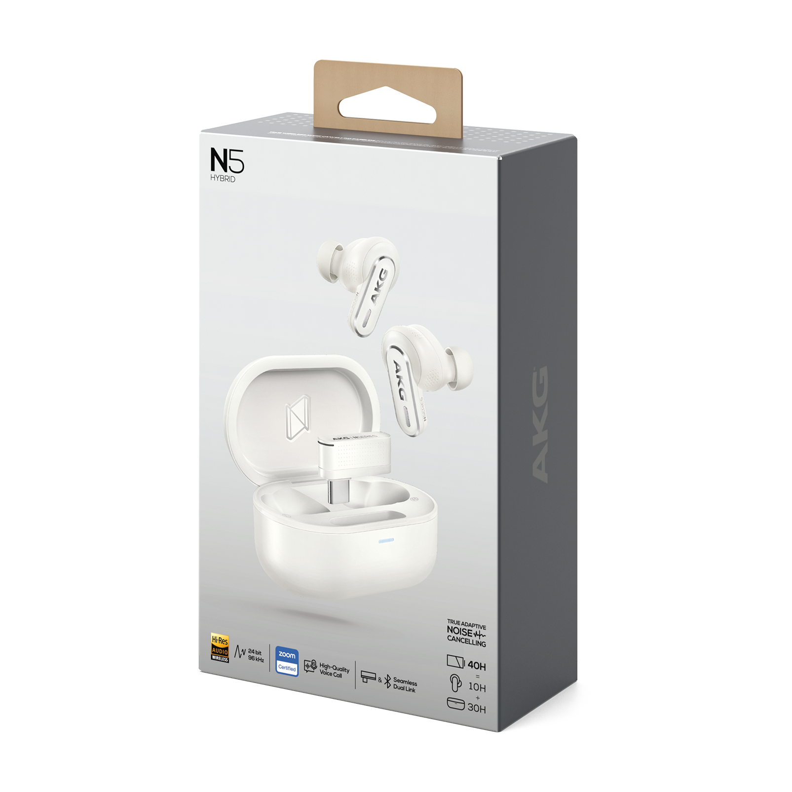 AKG N5 Hybrid - White - True wireless noise cancelling earbuds - Detailshot 15
