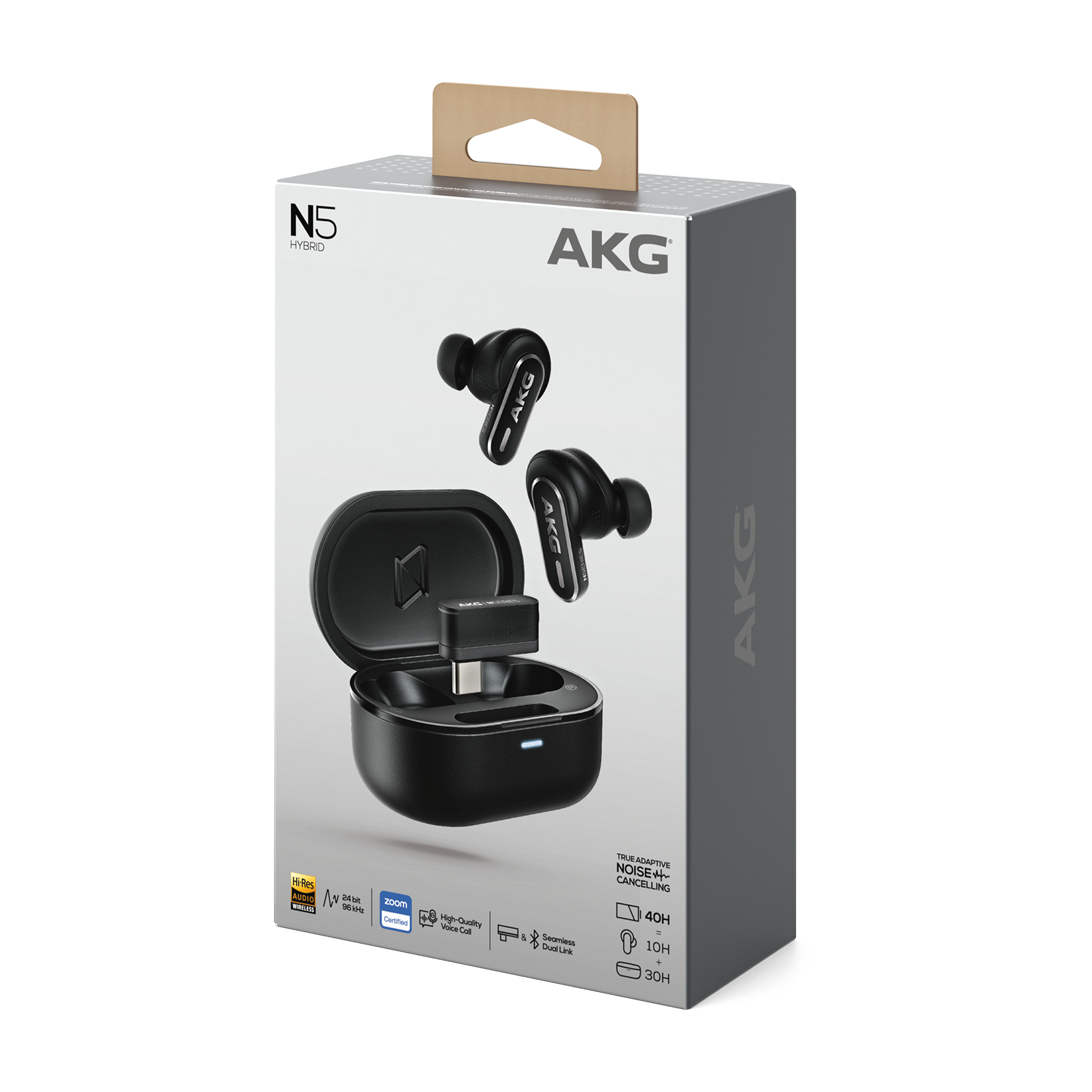 AKG N5 Hybrid - Black - True wireless noise cancelling earbuds - Detailshot 15