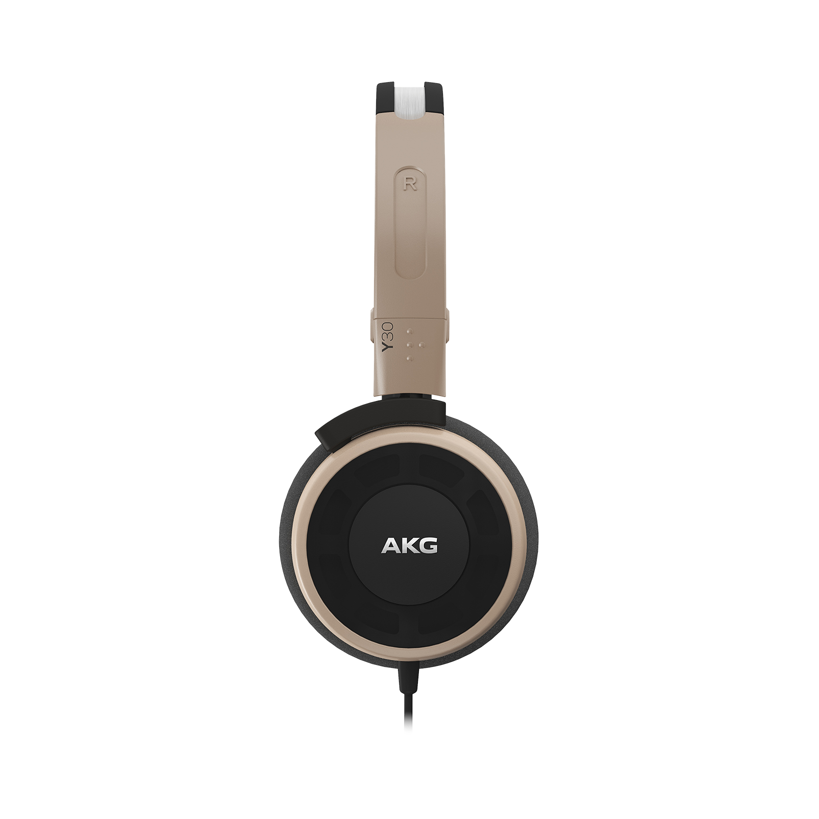 Y 30 - Brown - Stylish, uncomplicated, foldable headphones with 1 button universal remote/mic - Detailshot 1