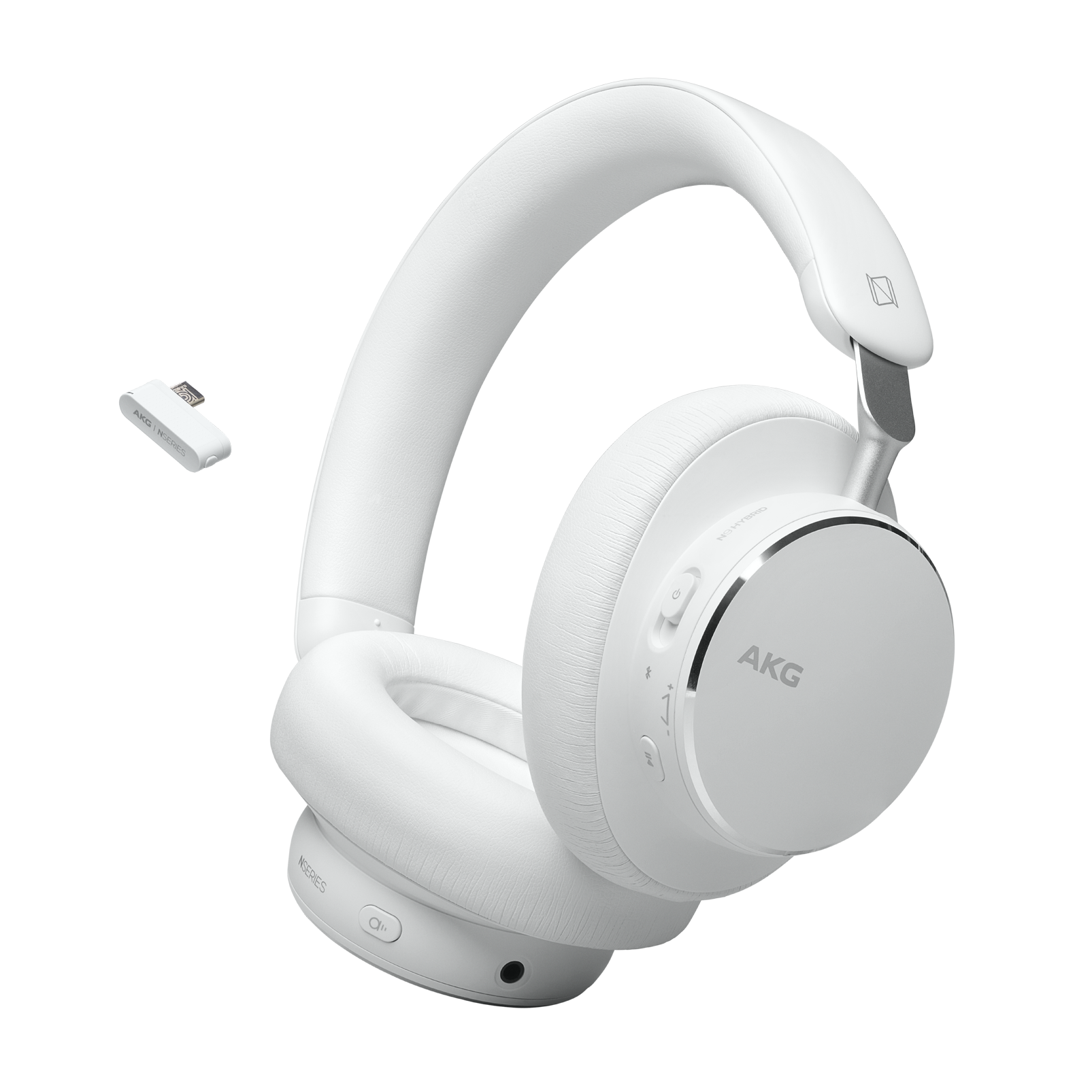 AKG N9 Hybrid - White - Wireless over-ear noise cancelling headphones - Hero