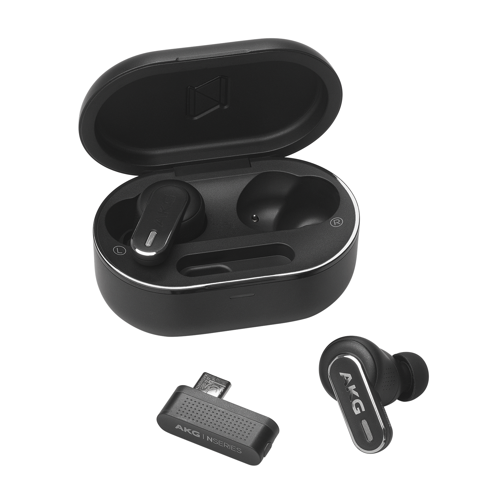 AKG N5 Hybrid - Black - True wireless noise cancelling earbuds - Detailshot 1